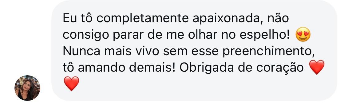 Print de WhatsApp de paciente satisfeita